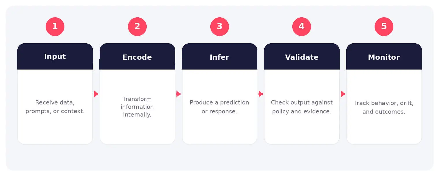The main stages and decision points associated with black box AI.