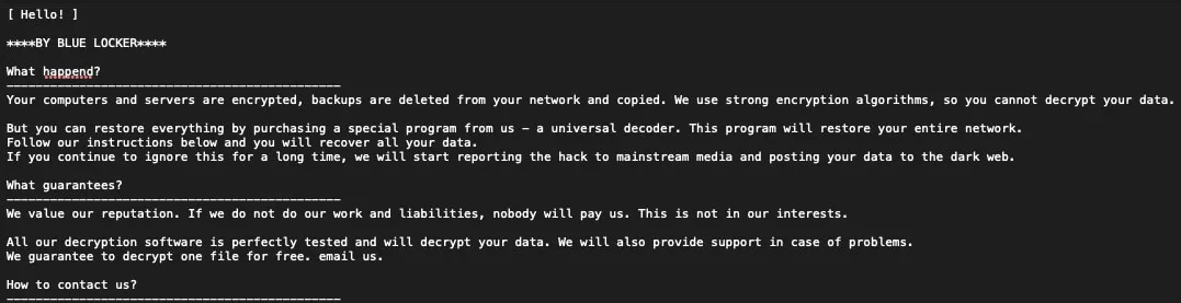 Blue Locker ransom note