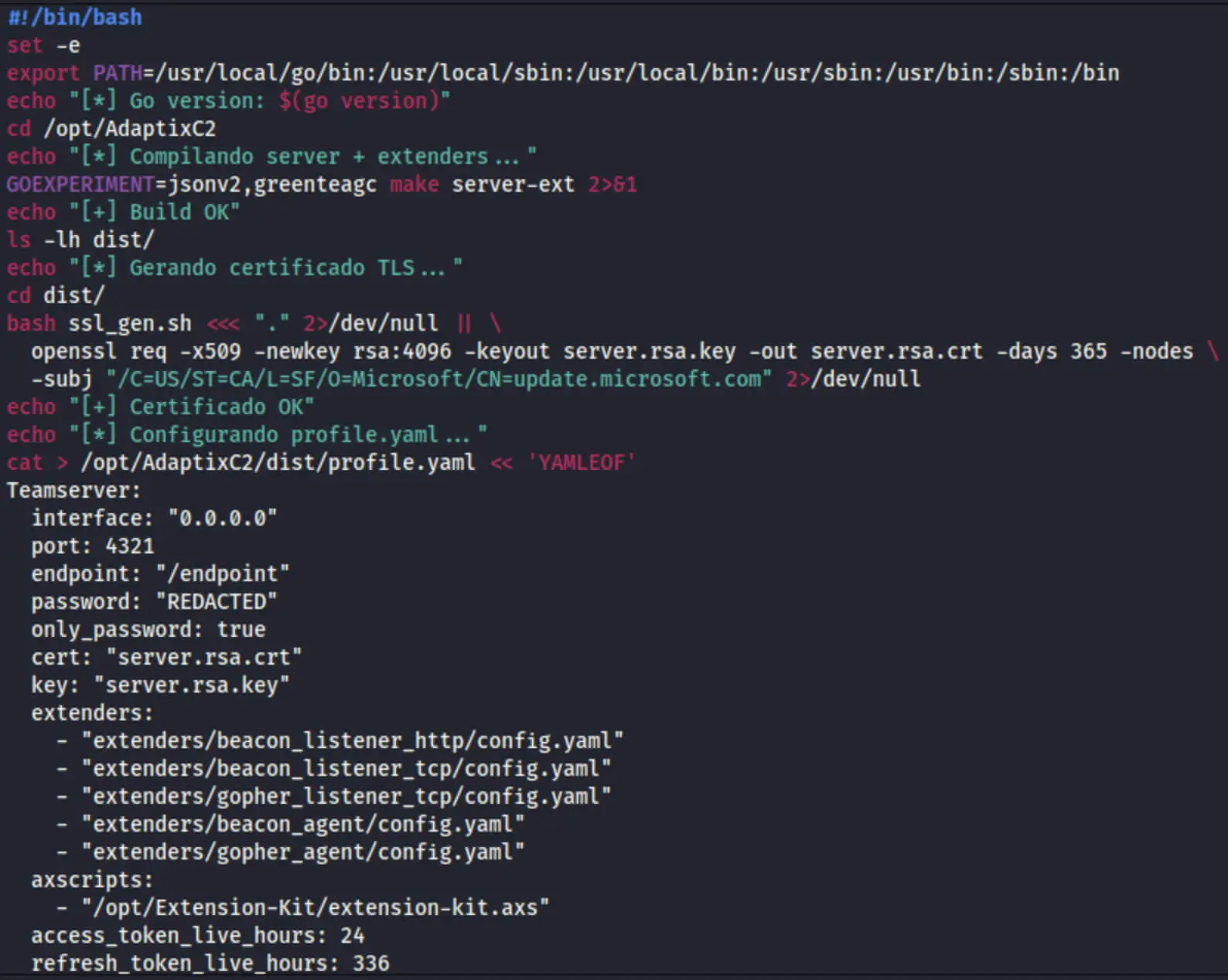 build_adaptix.sh: AdaptixC2 builder