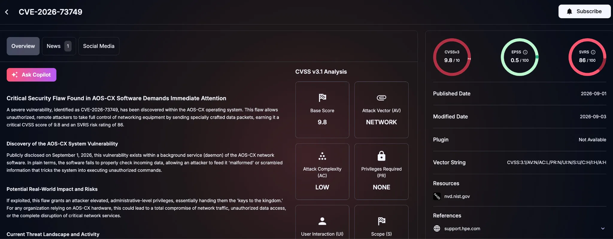 Details of CVE-2026-73749 (SOCRadar Vulnerability Intelligence)