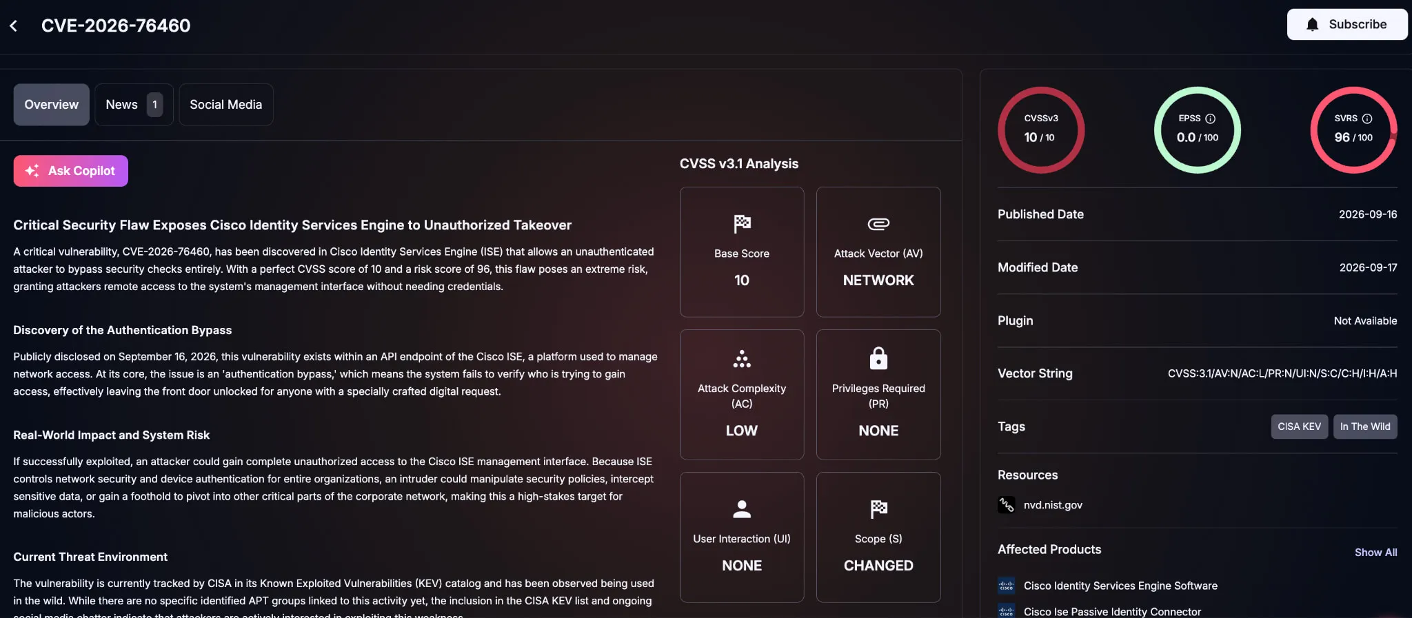 Details of CVE-2026-76460 (SOCRadar Vulnerability Intelligence)