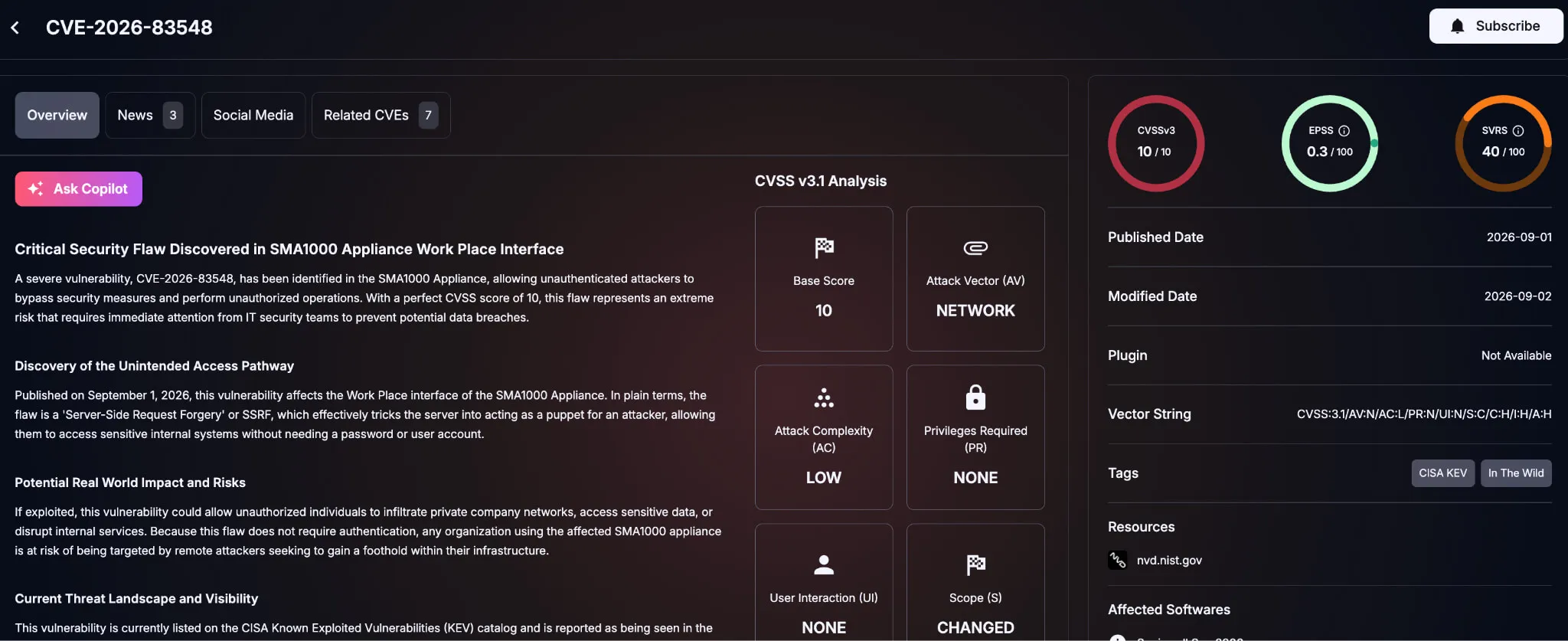 Details of CVE-2026-83548 (SOCRadar Vulnerability Intelligence)
