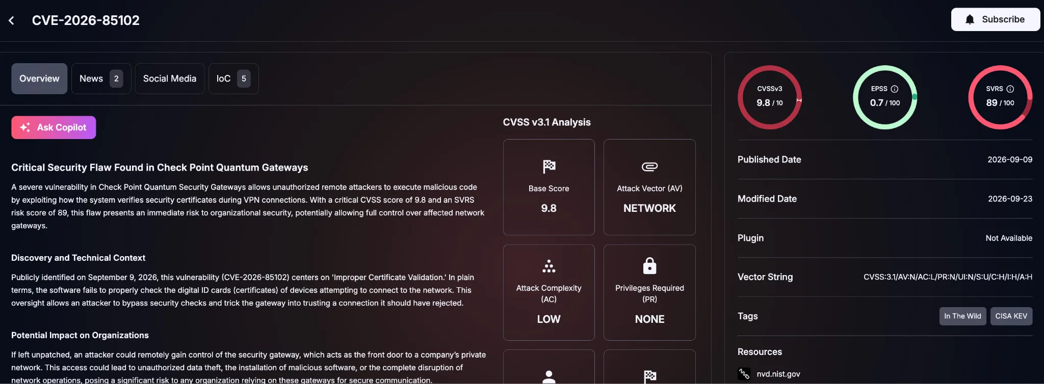 Details of CVE-2026-85102 (SOCRadar Vulnerability Intelligence)