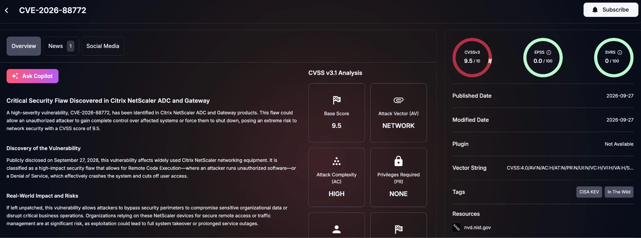 Details of CVE-2026-88772 (SOCRadar Vulnerability Intelligence)
