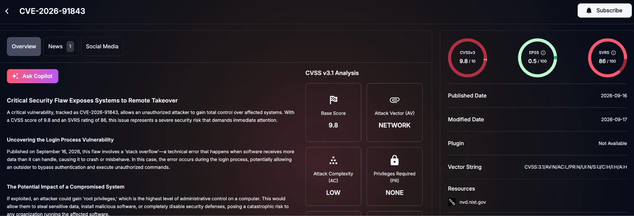 Details of CVE-2026-91843 (SOCRadar Vulnerability Intelligence)