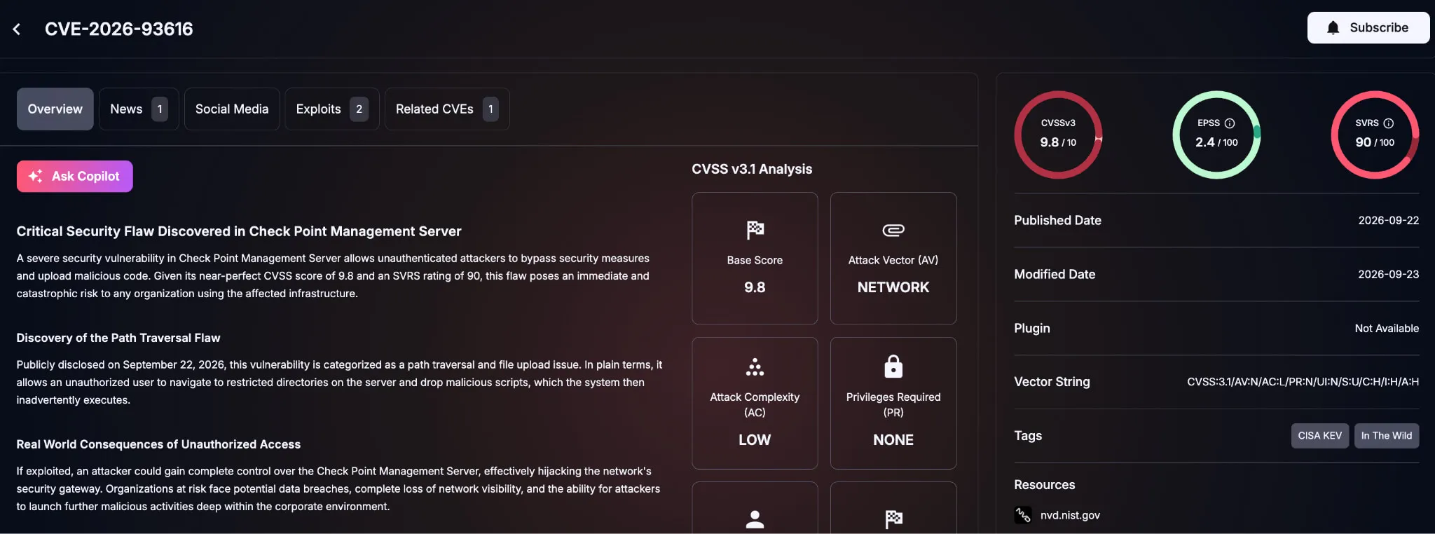 Details of CVE-2026-93616 (SOCRadar Vulnerability Intelligence)