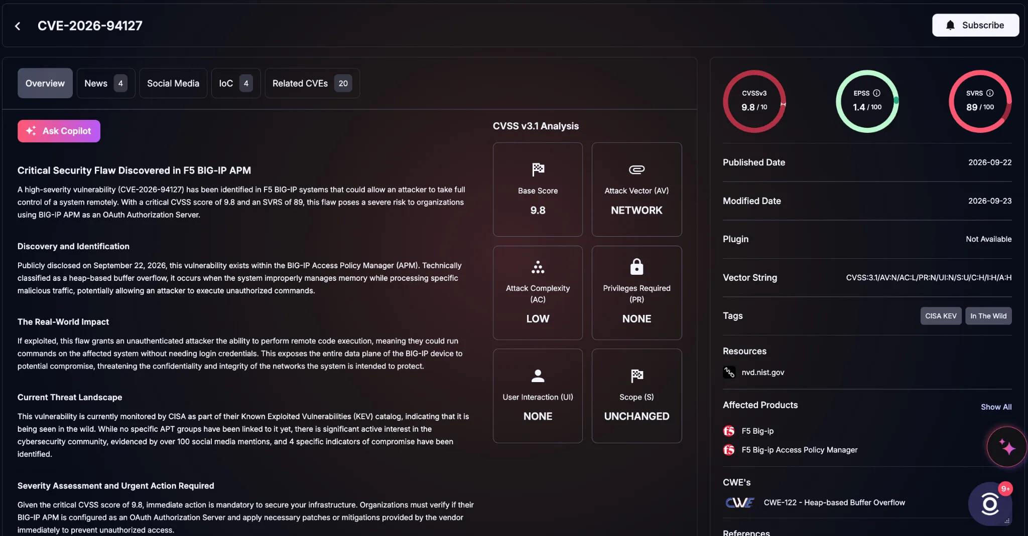 Details of CVE-2026-94127 (SOCRadar Vulnerability Intelligence)