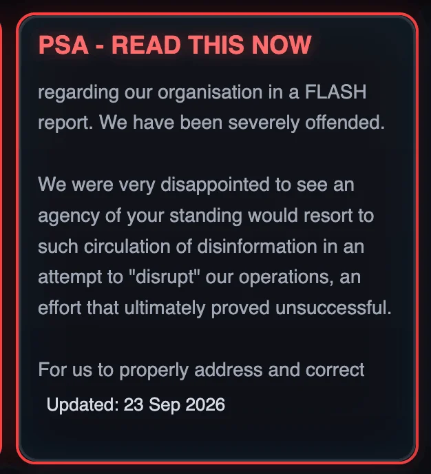 ShinyHunters’ PSA to FBI