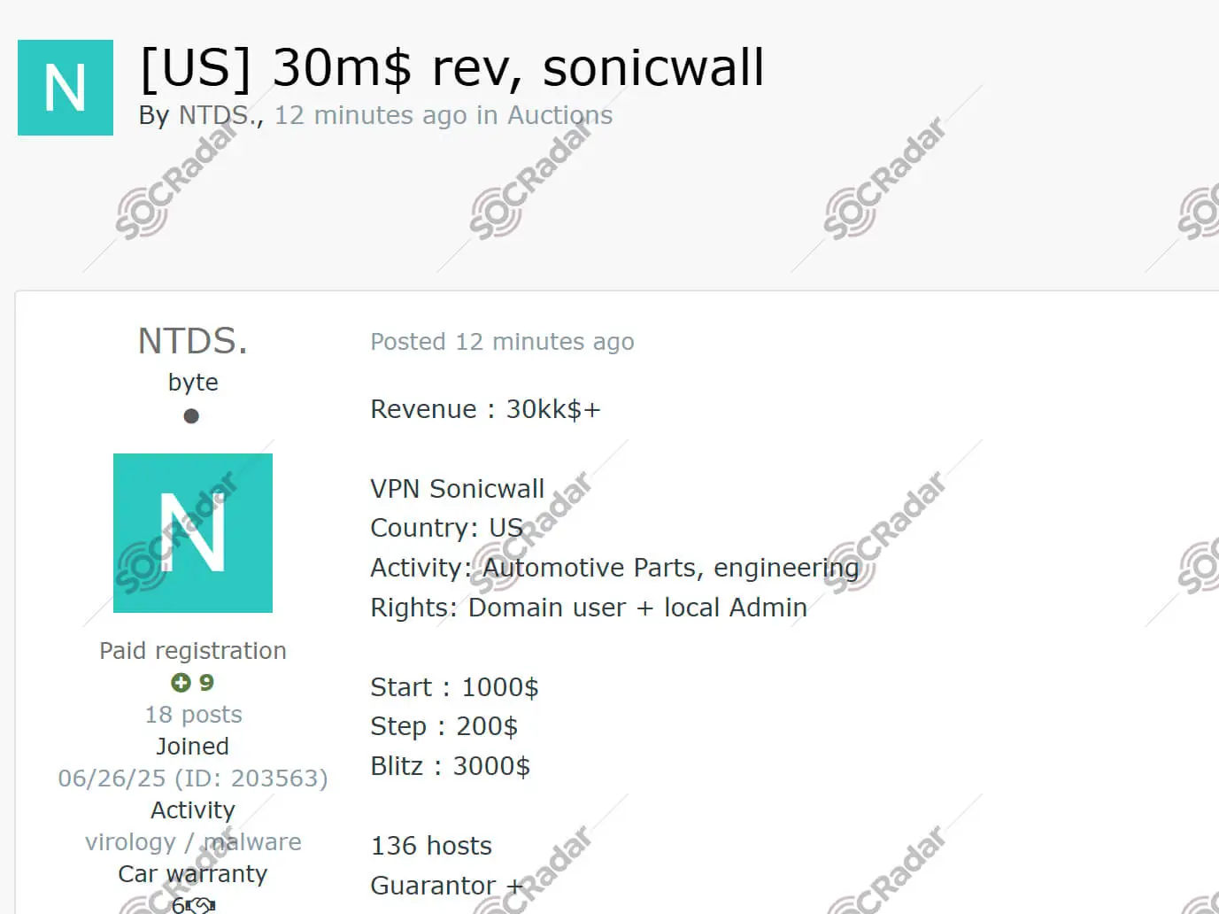 sonicwall us automotive access auctioned parts company