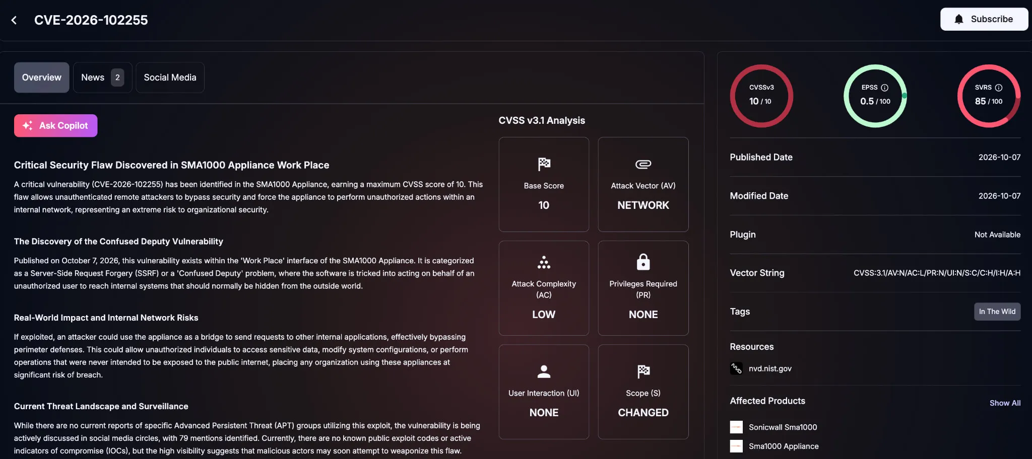 Details of CVE-2026-102255 (SOCRadar Vulnerability Intelligence)