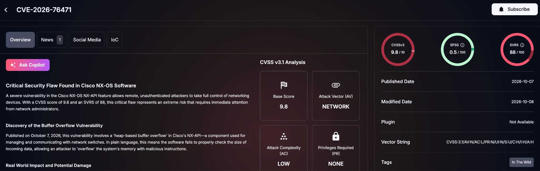Details of CVE-2026-76471 (SOCRadar Vulnerability Intelligence)