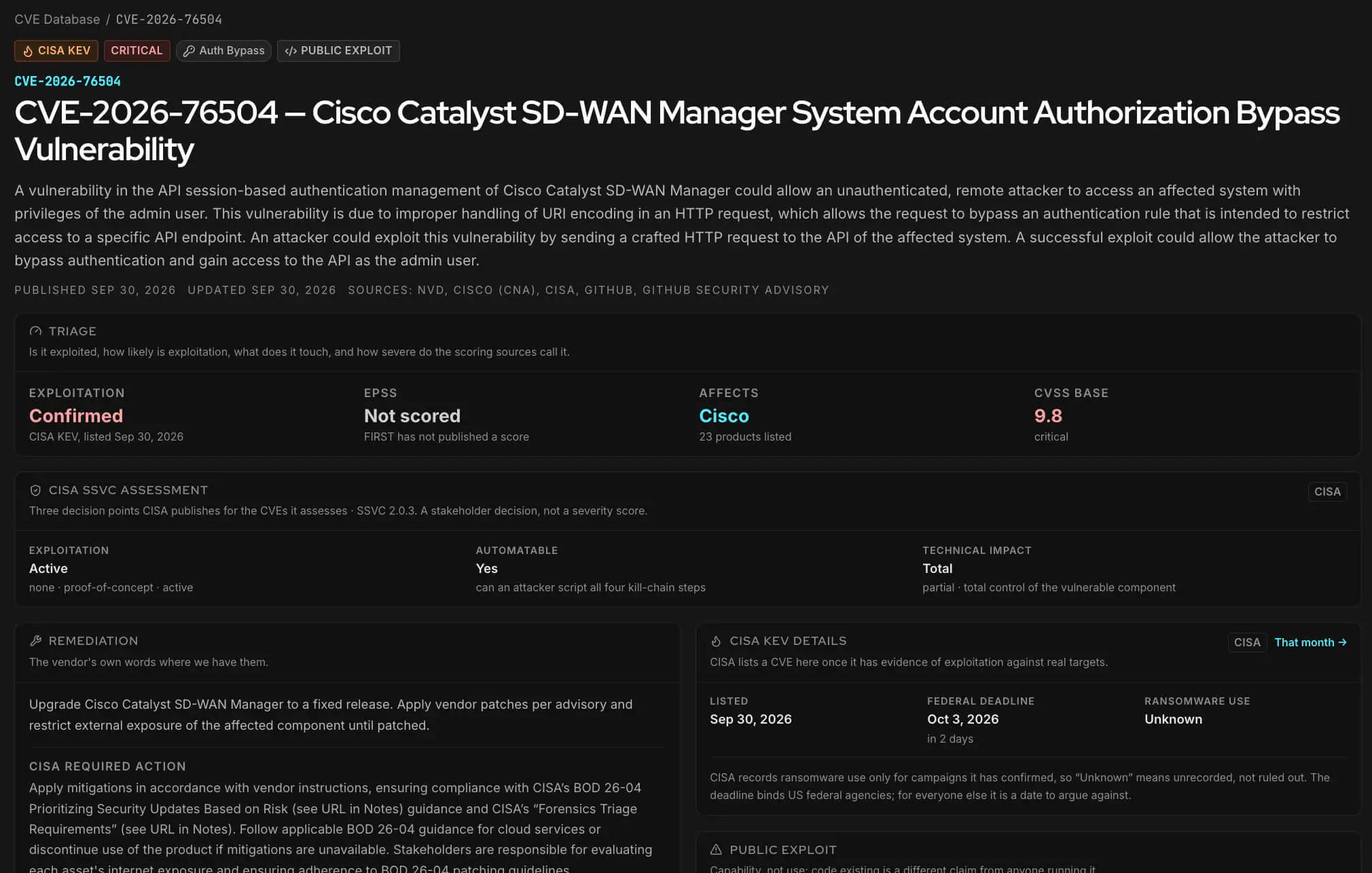 Details of CVE-2026-76504 (SOCRadar Free Tools, CVE Intelligence)