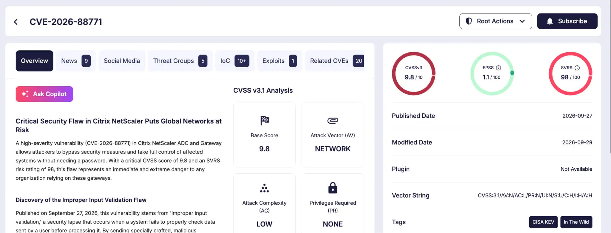 Details of CVE-2026-88771 (SOCRadar Vulnerability Intelligence)