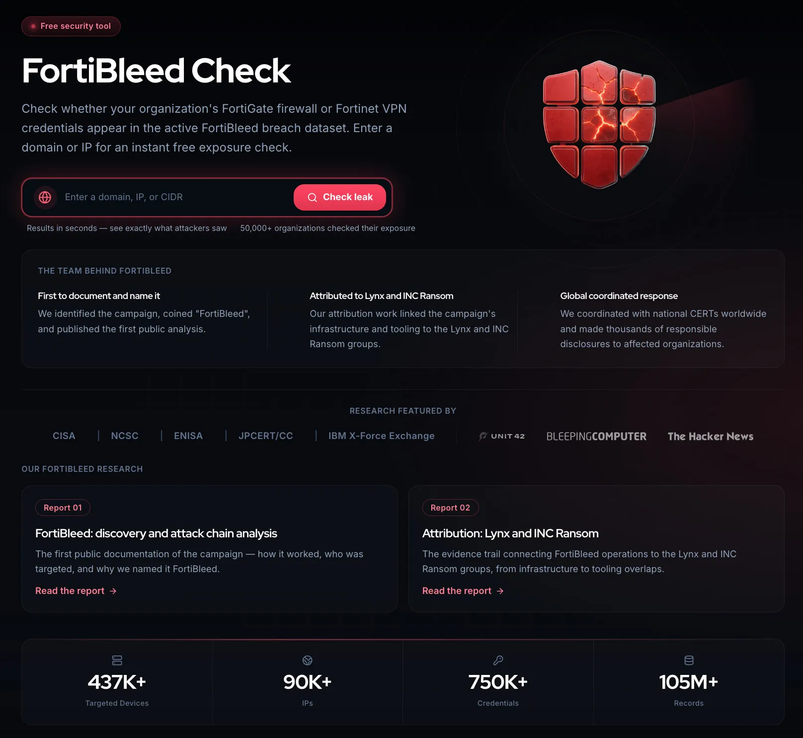 SOCRadar Free Tools: FortiBleed Check