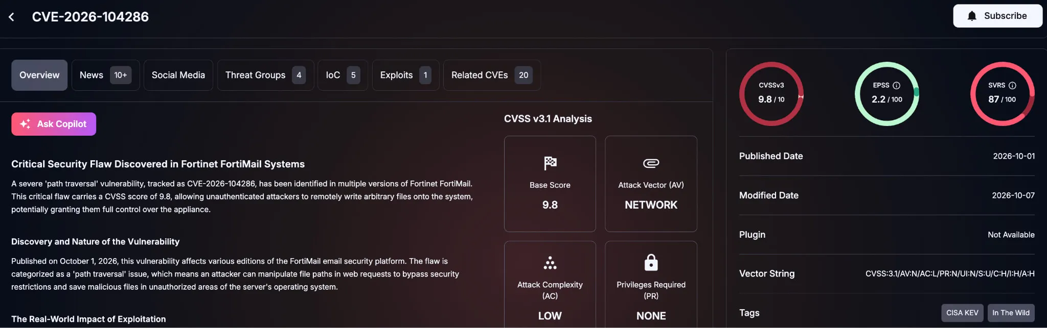 Vulnerability Profile: CVE-2026-104286 (SOCRadar)