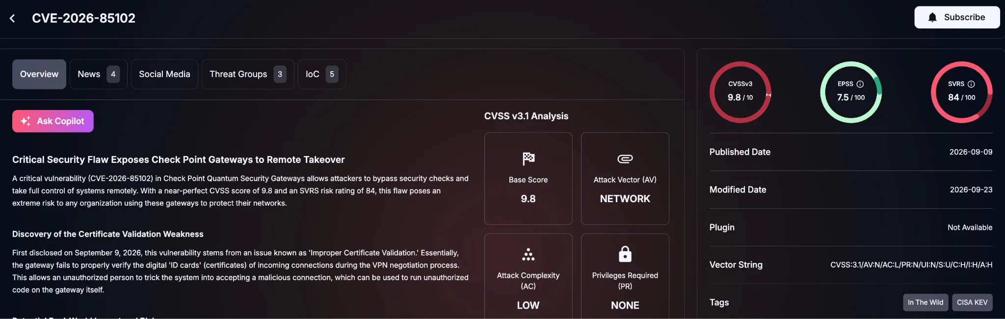 Vulnerability Profile: CVE-2026-85102 (SOCRadar)
