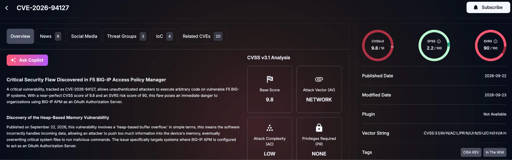 Vulnerability Profile: CVE-2026-94127 (SOCRadar)